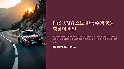 E43 AMG 스트럿바: 주행 성능 향상을 위한 필수 아이템