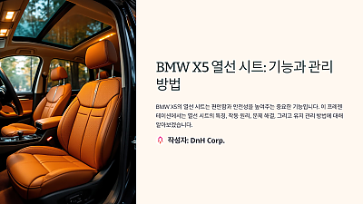 BMW X5 열선 시트: 기능과 관리 방법